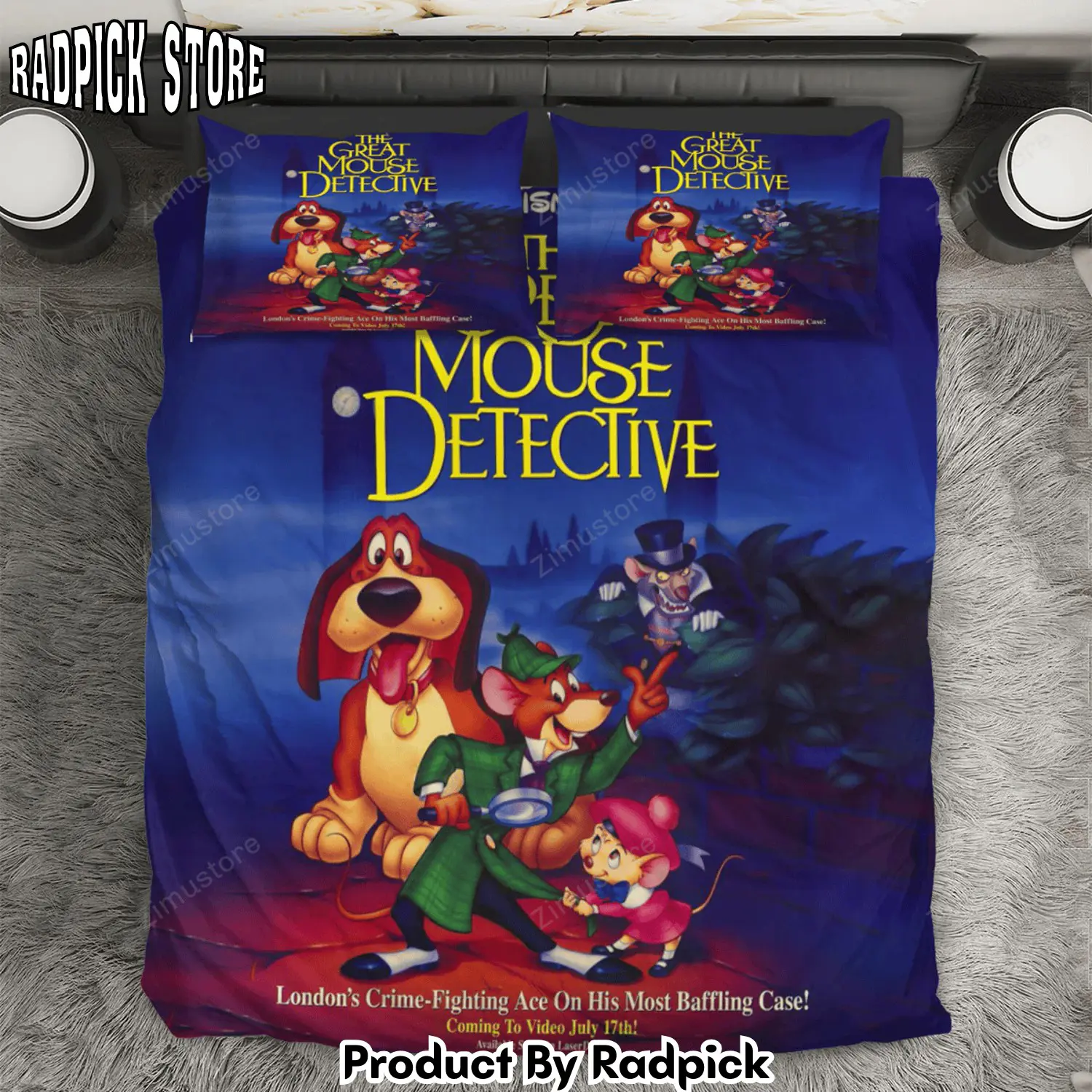 Radpick the great mouse detective poster 2 3pcs 3pcs bedding set duvet cover and pillow cases gift for fan rp3271244